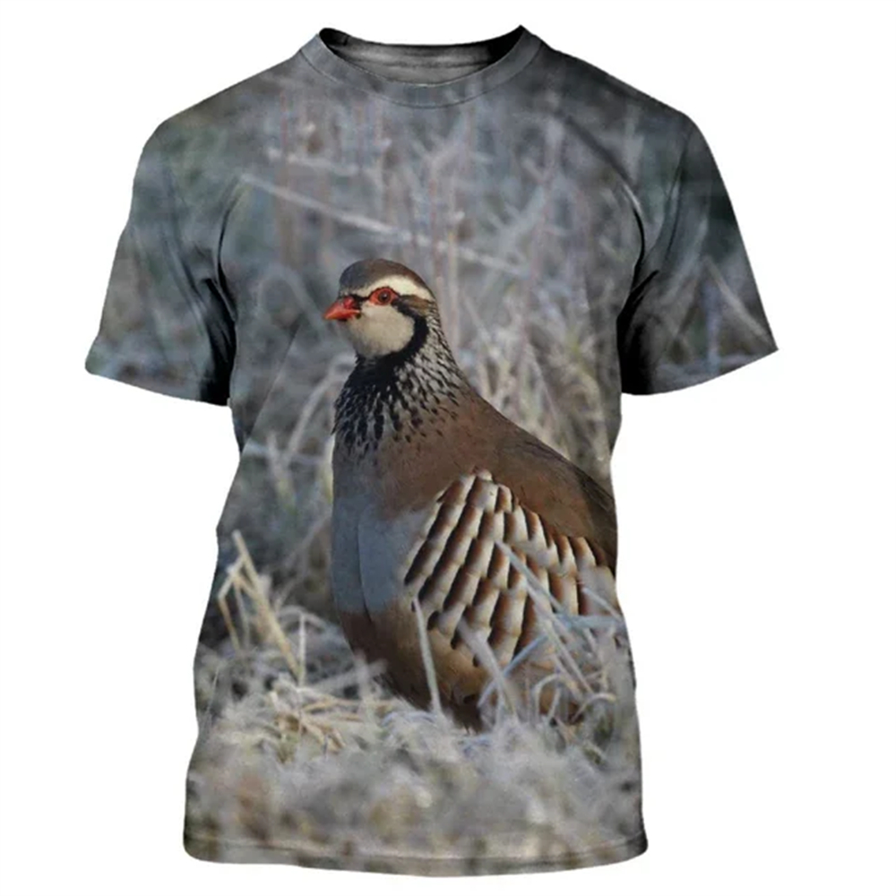 Hunting Quail - Kaus Gambar Cetak 3D Puyuh Hewan