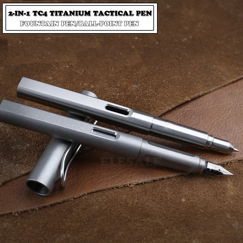 Tactical Pen Tool - Pena tinta Titanium 2 dalam 1,