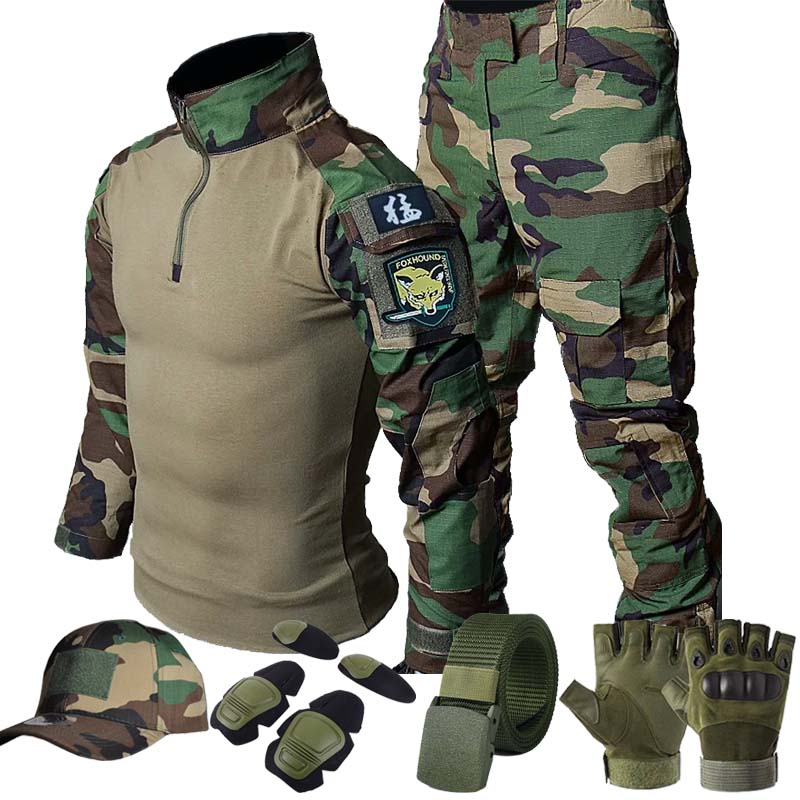 Hunting Outdoor Pants - Seragam Kargo Taktis Hijau Hutan Set