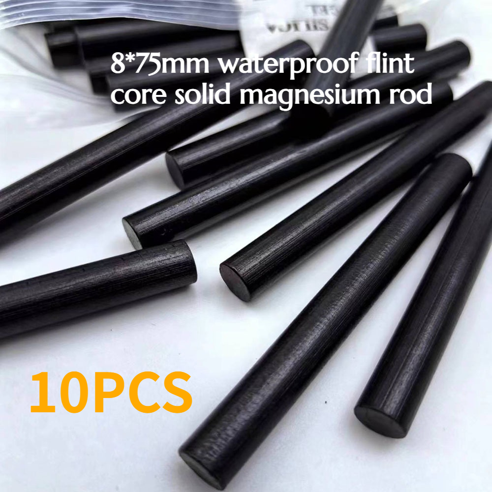 Fire Starter Waterproof - 10 Buah 8*75Mm Batang Magnesium Padat