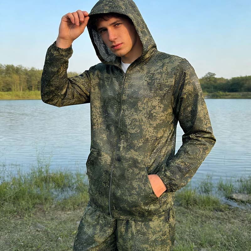 Hunting Outdoor Pants - Setelan Hoodie Taktis Camo Mesh untuk