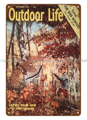 Hunting Quail - 1956 OUTDOOR LIFE papan tanda logam