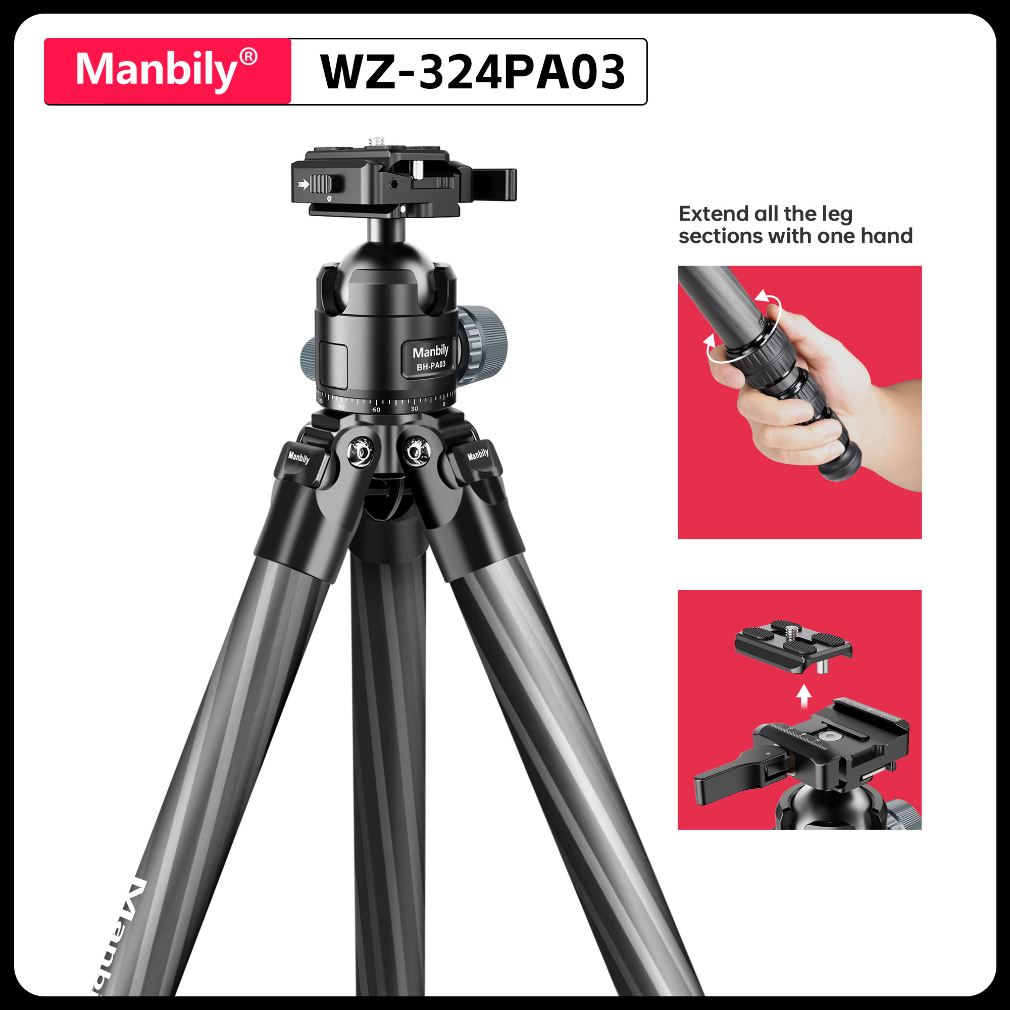 Manbily 158CM Tripod Berburu S - Outdoor Hunting Video Camera ulasan dan harga