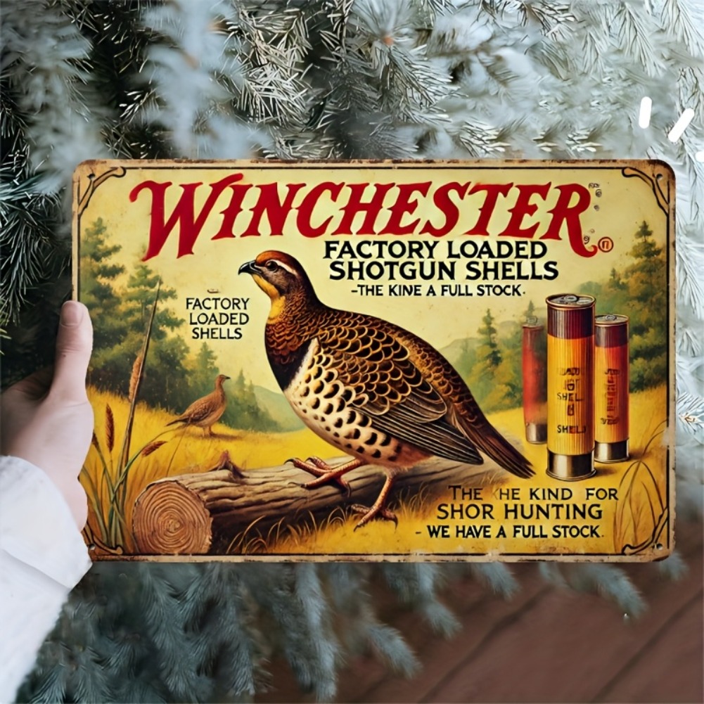 Papan Tanda Timah - Dekorasi D - Hunting Quail ulasan dan harga