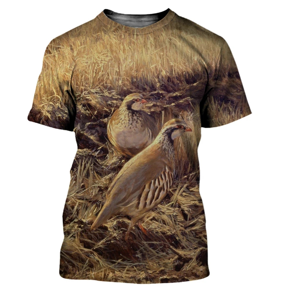 Kaus lengan pendek longgar unt - Hunting Quail ulasan dan harga