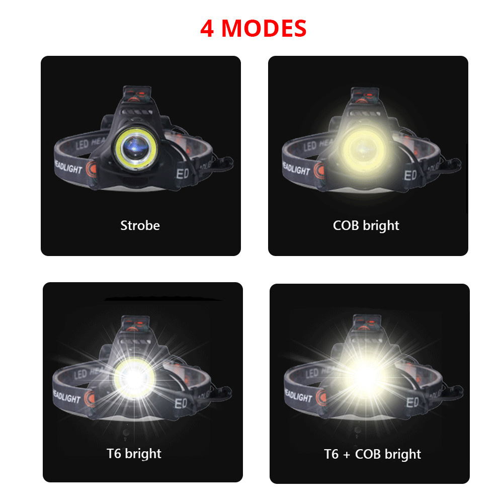 T6 Cob Senter Kepala Lampu Usb - Outdoor Hunting Fishing Jobs ulasan dan harga